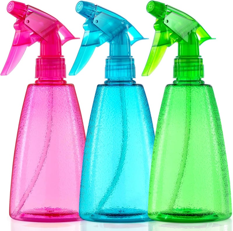 Bealee Spray Bottles 3-Pack, 16 Oz, Mist & Stream, Plastic Water Spray Bottle for Hair, Essential Oils, Plants, Cleaning Solutions, BBQ, Cat Dog Correction Behavior - Leak Proof - Empty Spray Bottles - Image 1